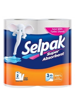 Трехслойные бумажные полотенца Selpak 2шт